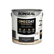 Ronseal One Coat Everywhere Interior Paint Black Pepper Matt 2.5 litre Ronseal - RockBottom Nothampton