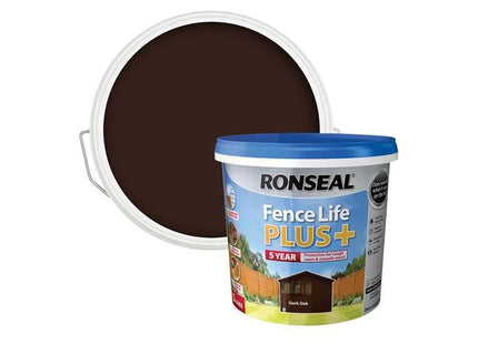 Ronseal Fence Life Plus+ Dark Oak 5 litre Ronseal - RockBottom Nothampton