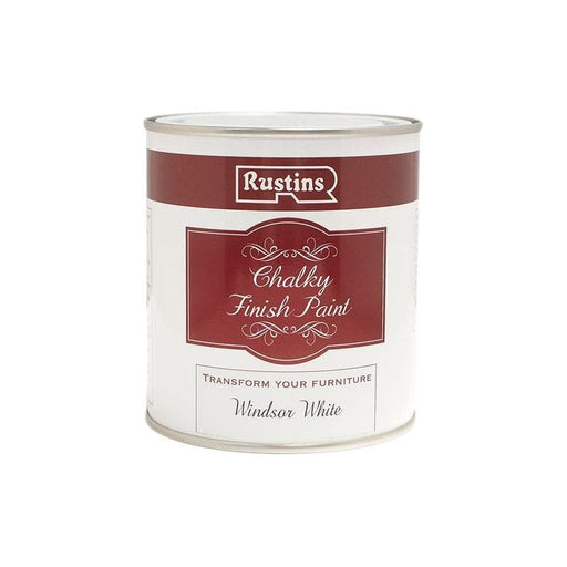 Rustins Chalky Finish Paint Windsor White 500ml Rustins - RockBottom Nothampton