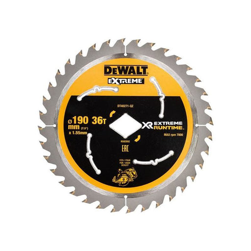Dewalt Power Tools Extreme Runtime FlexVolt Circular Saw Blade 190mm x Diamond x 36T DeWALT Power Tools - RockBottom Northampton