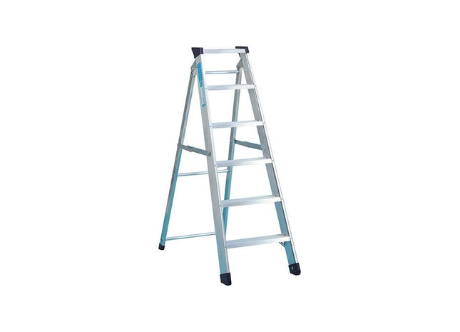 Zarges Industrial Swingback Steps Open, 2.60m Closed 2.82m 12 Rungs Zarges - RockBottom Northampton