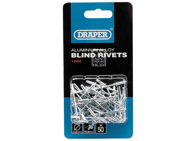 Draper Blind Rivets, 3.2 x 10.8mm (50 Piece) 13555 Draper - Town Tools 