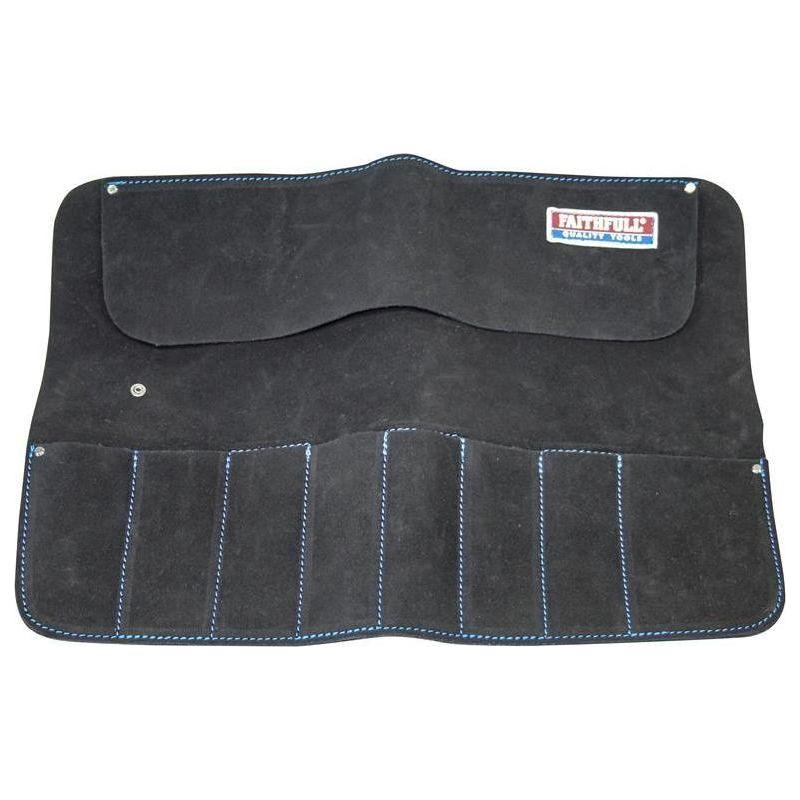 Faithfull 8 Pocket Leather Chisel Roll Faithfull - RockBottom Northampton