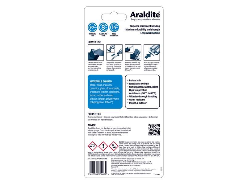 Araldite Standard Epoxy Syringe 24ml Araldite� - RockBottom Northampton 