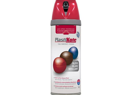Plastikote Twist & Spray Gloss Bright Red 400ml PlastiKote - RockBottom Nothampton