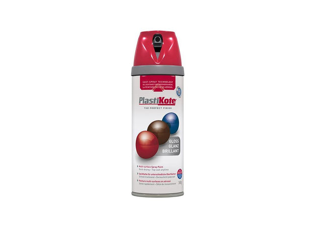 Plastikote Twist & Spray Gloss Bright Red 400ml PlastiKote - RockBottom Nothampton