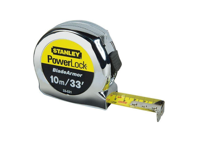 Stanley® Hand Tools PowerLock® BladeArmor® Pocket Tape 10m/33ft (Width 25mm) STANLEY® Hand Tools - RockBottom Nothampton