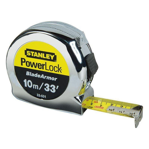 Stanley® Hand Tools PowerLock® BladeArmor® Pocket Tape 10m/33ft (Width 25mm) STANLEY® Hand Tools - RockBottom Nothampton