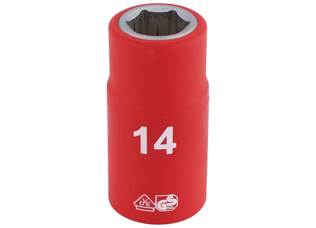 Draper Fully Insulated VDE Socket, 1/2" Sq. Dr., 14mm 31789 Draper - Town Tools 