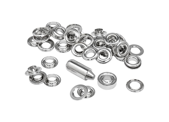 Rapid Grommets 10 x 21mm (25) + Metal 2 Piece Anvil Rapid - RockBottom Nothampton