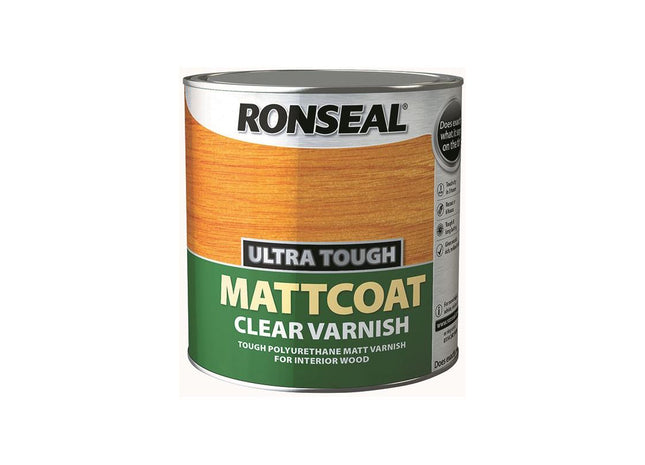 Ronseal Ultra Tough Mattcoat Internal Clear Varnish 2.5 litre Ronseal - RockBottom Nothampton