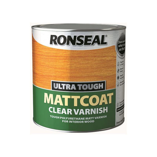 Ronseal Ultra Tough Mattcoat Internal Clear Varnish 2.5 litre Ronseal - RockBottom Nothampton