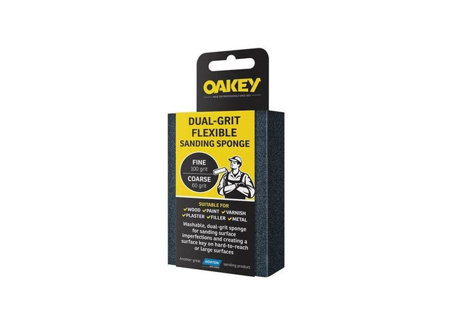Oakey Dual-Grit Flexible Sanding Sponge Fine/Coarse Oakey - RockBottom Nothampton