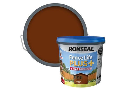 Ronseal Fence Life Plus+ Medium Oak 5 litre Ronseal - RockBottom Nothampton
