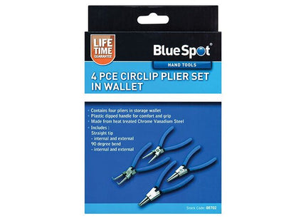 Bluespot Tools Circlip Pliers Set, 4 Piece BlueSpot Tools - RockBottom Northampton