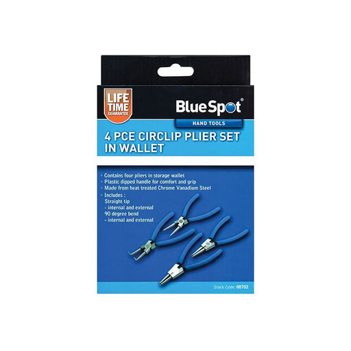 Bluespot Tools Circlip Pliers Set, 4 Piece BlueSpot Tools - RockBottom Northampton
