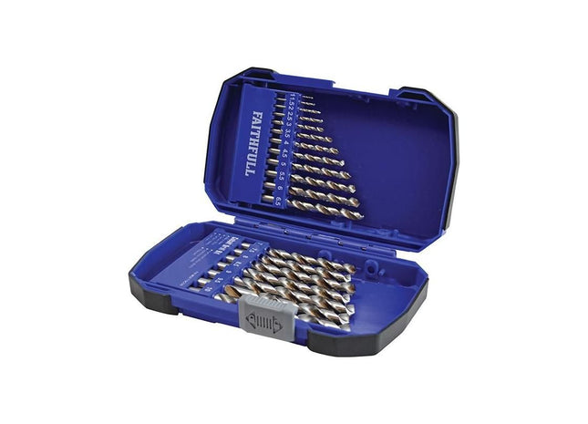 Faithfull Cobalt HSS Drill Set M35 1-10mm 19 Piece Faithfull - RockBottom Northampton