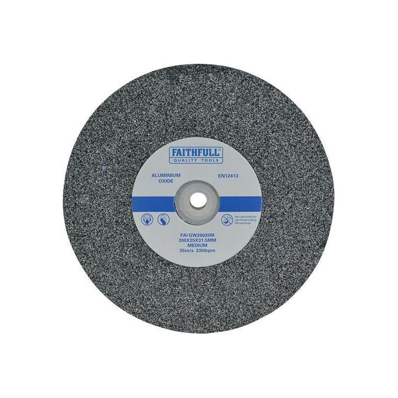 Faithfull General Purpose Grinding Wheel 200 x 25mm Medium Alox Faithfull - RockBottom Northampton