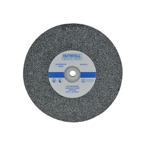 Faithfull General Purpose Grinding Wheel 200 x 25mm Medium Alox Faithfull - RockBottom Northampton