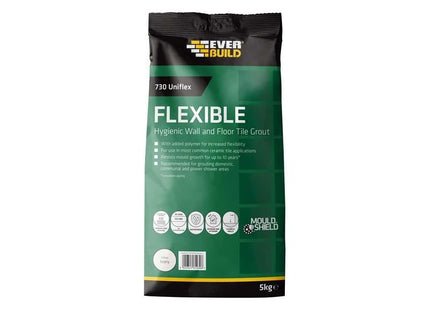 Everbuild Sika 730 Uniflex Hygienic Tile Grout Ivory 5kg Everbuild Sika - RockBottom Northamptin