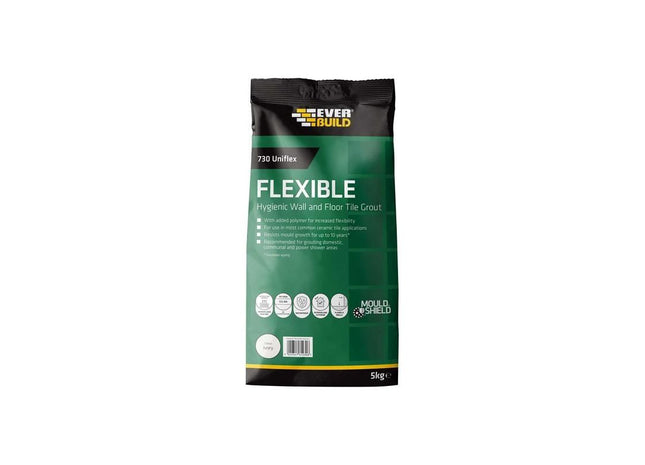 Everbuild Sika 730 Uniflex Hygienic Tile Grout Ivory 5kg Everbuild Sika - RockBottom Northamptin
