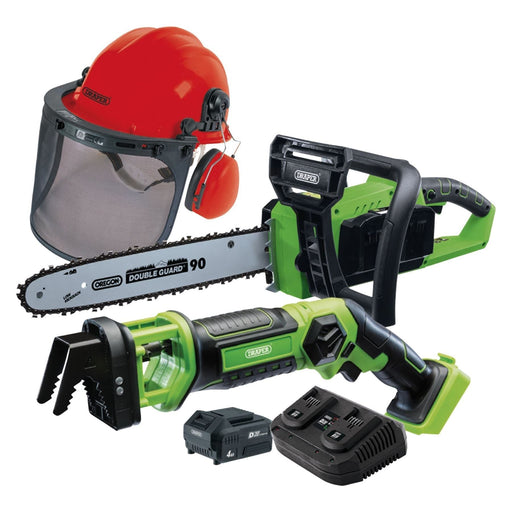 Draper D20 Cordless Garden Saw Kit with Forestry Helmet 99763 Draper - Town Tools 