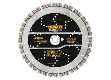 Dewalt Power Tools ELITE SERIES™ All Purpose Diamond Segmented Wheel 300 x 25.4mm DeWALT Power Tools - RockBottom Northampton