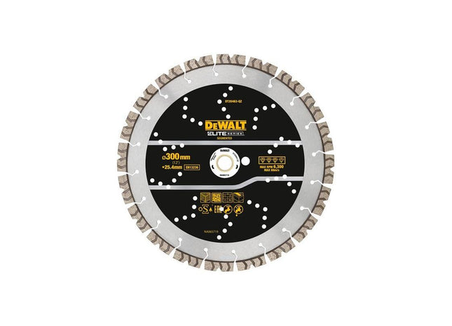 Dewalt Power Tools ELITE SERIES™ All Purpose Diamond Segmented Wheel 300 x 25.4mm DeWALT Power Tools - RockBottom Northampton
