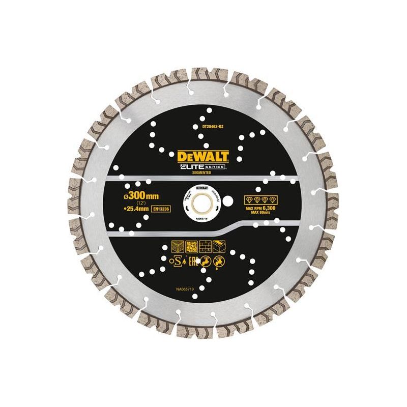 Dewalt Power Tools ELITE SERIES™ All Purpose Diamond Segmented Wheel 300 x 25.4mm DeWALT Power Tools - RockBottom Northampton