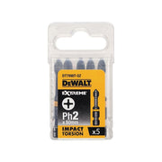 Dewalt Power Tools Impact Torsion Bits PH2 x 57mm (Pack 5) DeWALT Power Tools - RockBottom Northampton