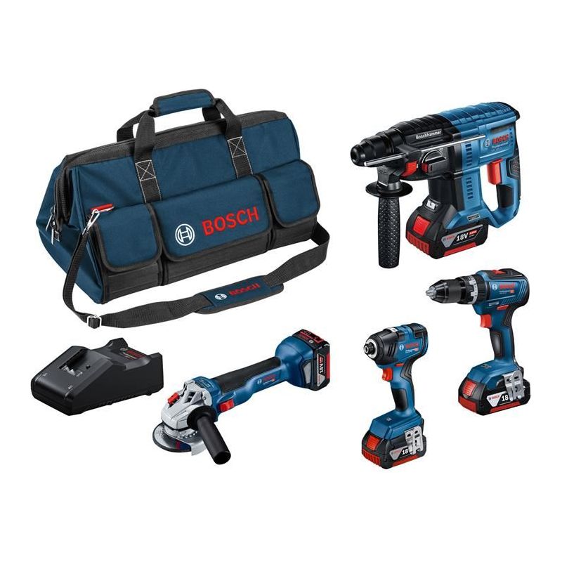 Bosch Professional 4 Piece Kit 18V 3 x 4.0Ah Li-ion Bosch - RockBottom Northampton