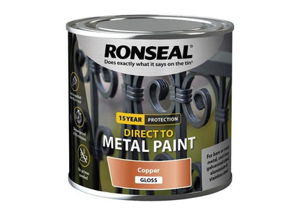 Ronseal Direct to Metal Paint Copper Gloss 250ml Ronseal - RockBottom Nothampton