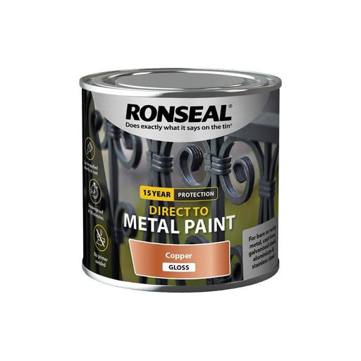 Ronseal Direct to Metal Paint Copper Gloss 250ml Ronseal - RockBottom Nothampton