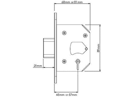 Yale Locks PM562 Hi-Security BS 5 Lever Mortice Deadlock 81mm 3in Polished Brass Yale Locks - RockBottom Northampton