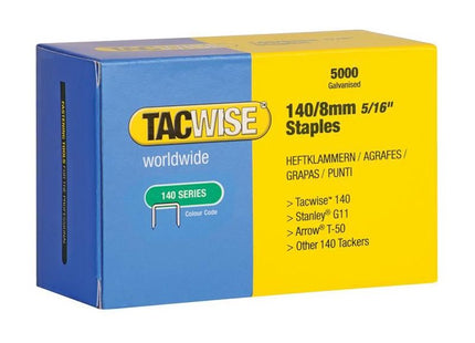 Tacwise 140 Galvanised Staples 8mm (Pack 5000) Tacwise - RockBottom Northampton