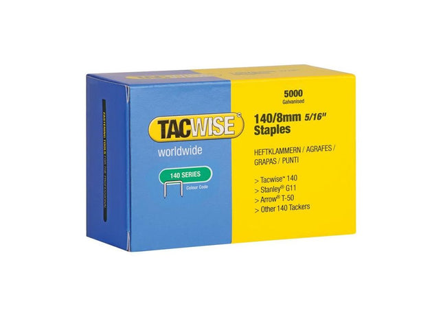 Tacwise 140 Galvanised Staples 8mm (Pack 5000) Tacwise - RockBottom Northampton
