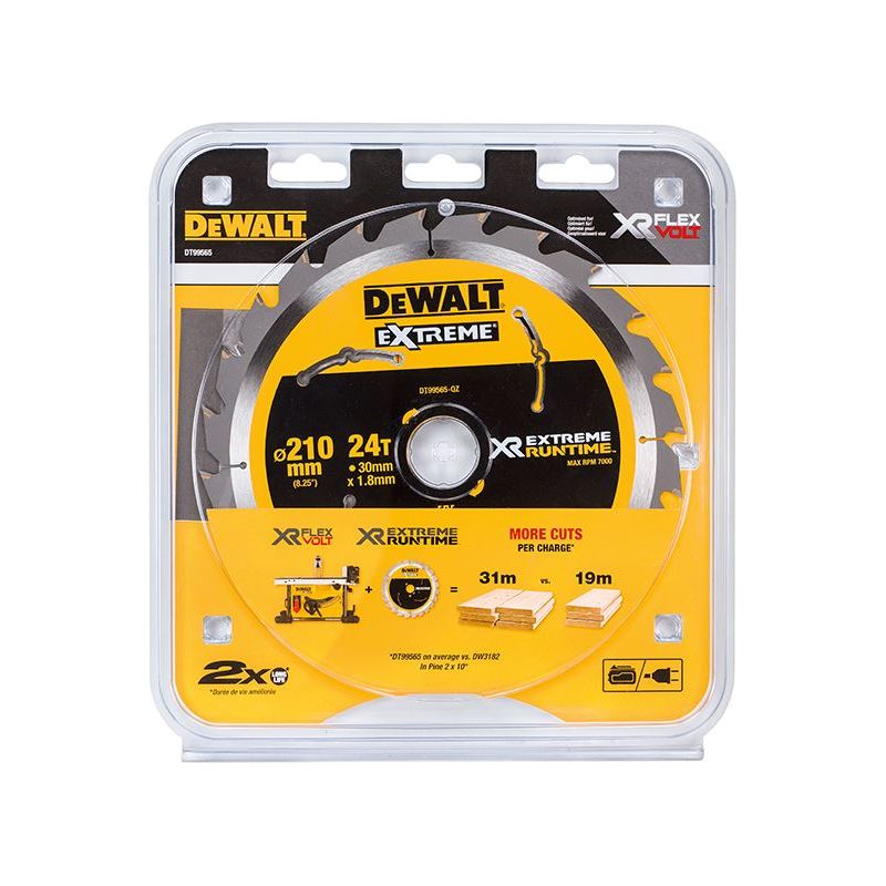 Dewalt Power Tools XR FlexVolt Table Saw Blade 210 x 30mm x 24T DeWALT Power Tools - RockBottom Northampton
