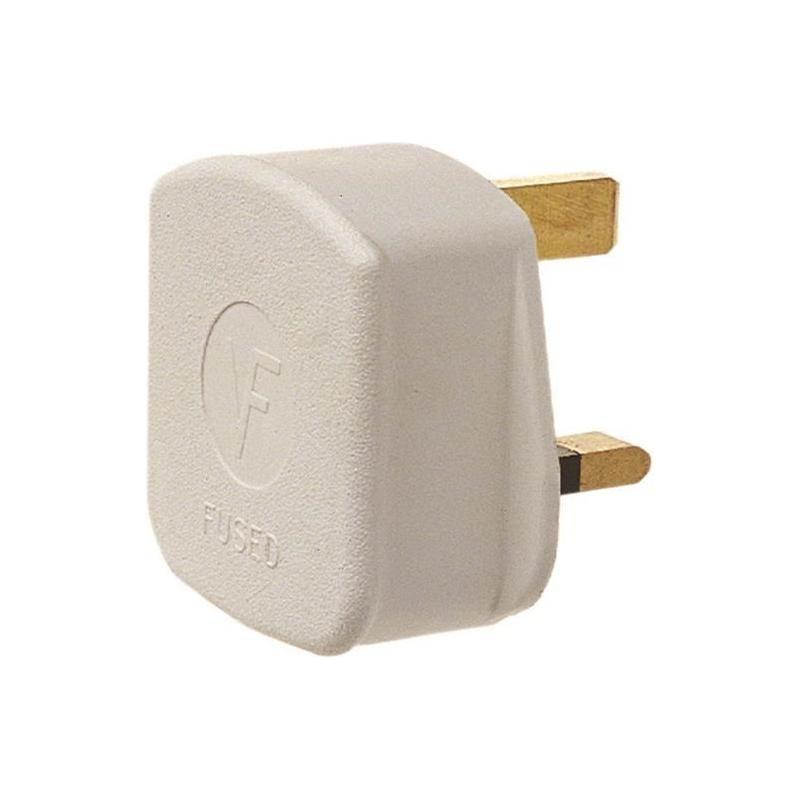 Dencon 3 Pin Rubber Plug 13A White Dencon - RockBottom Northampton