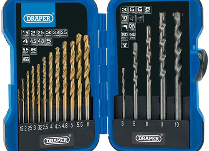 Draper Metric Combined HSS and Masonry Drill Bit Set (17 Piece) 18551 Draper - Town Tools 