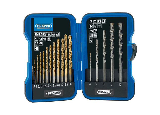 Draper Metric Combined HSS and Masonry Drill Bit Set (17 Piece) 18551 Draper - Town Tools 