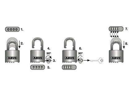Abus Mechanical 190/60 60mm Heavy-Duty Combination Padlock Closed Shackle (4-Digit) Carded ABUS Mechanical - RockBottom Northampton 