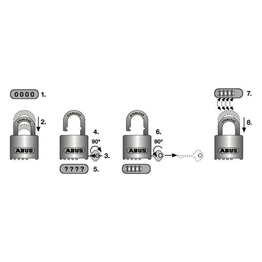 Abus Mechanical 190/60 60mm Heavy-Duty Combination Padlock Closed Shackle (4-Digit) Carded ABUS Mechanical - RockBottom Northampton 
