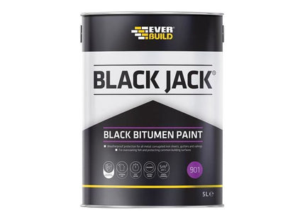 Everbuild Sika Black Jack® 901 Black Bitumen Paint 5 litre Everbuild Sika - RockBottom Northamptin