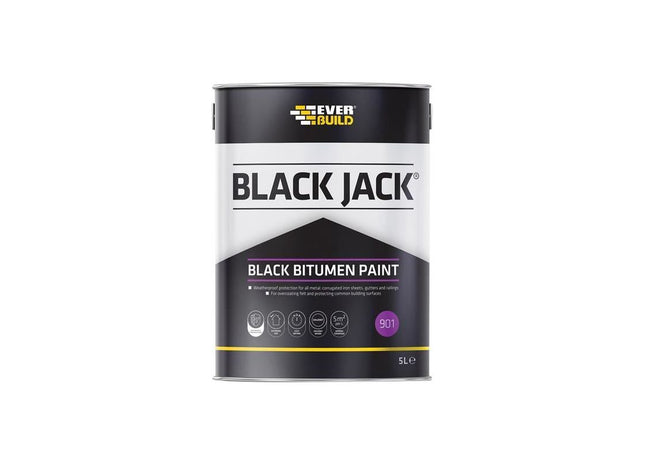 Everbuild Sika Black Jack® 901 Black Bitumen Paint 5 litre Everbuild Sika - RockBottom Northamptin