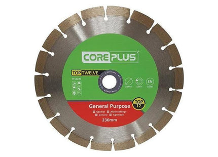 Coreplus Top Twelve General Purpose Diamond Blade 230mm CorePlus - RockBottom Northampton