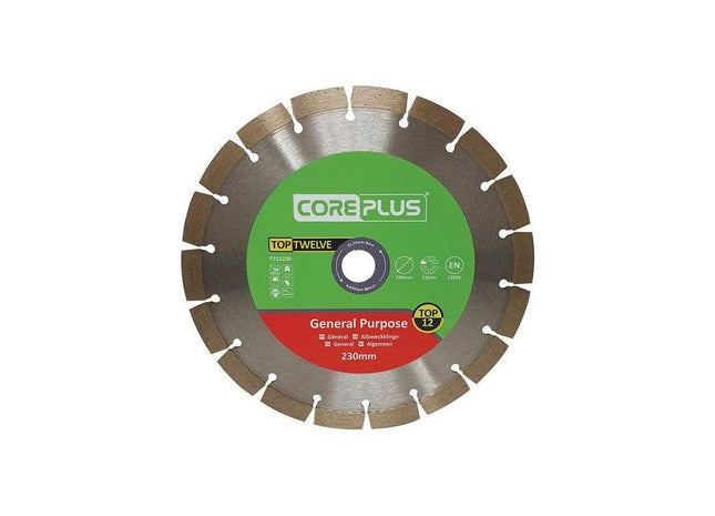 Coreplus Top Twelve General Purpose Diamond Blade 230mm CorePlus - RockBottom Northampton