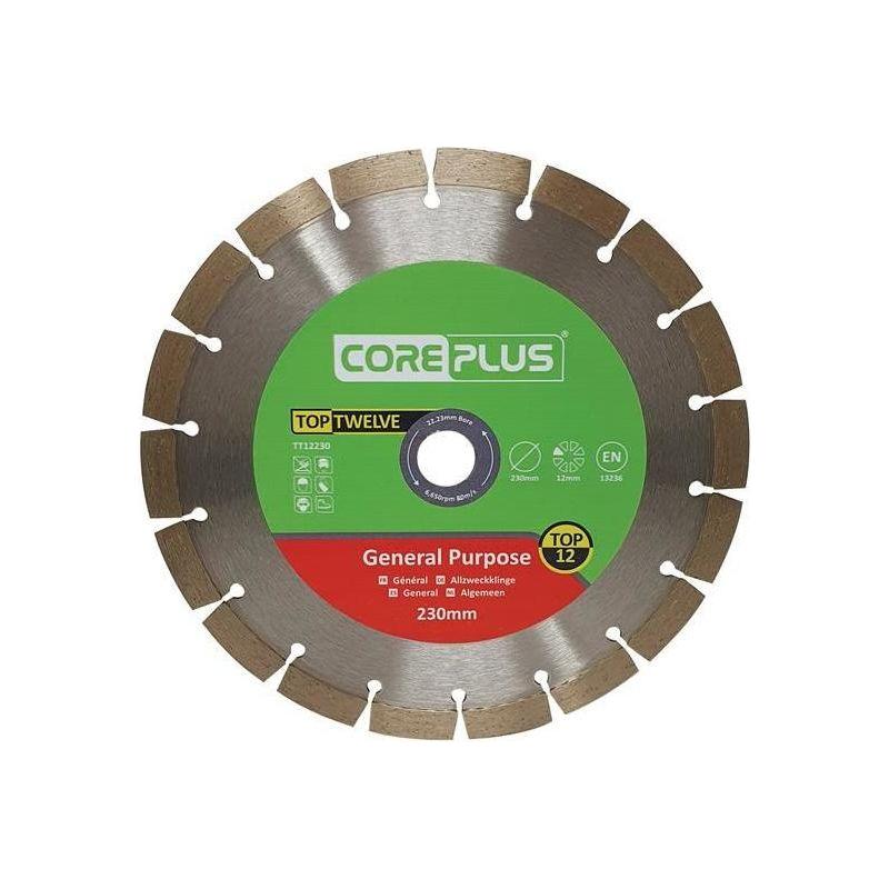 Coreplus Top Twelve General Purpose Diamond Blade 230mm CorePlus - RockBottom Northampton