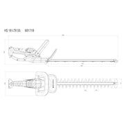 Metabo HS 18 LTX 55 Hedge Trimmer 18V Bare Unit Metabo - RockBottom Northampton