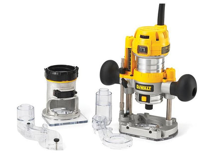 Dewalt Power Tools D26204K 1/4in Premium Plunge & Fixed Base Combi Router 900W 240V DeWALT Power Tools - RockBottom Northampton