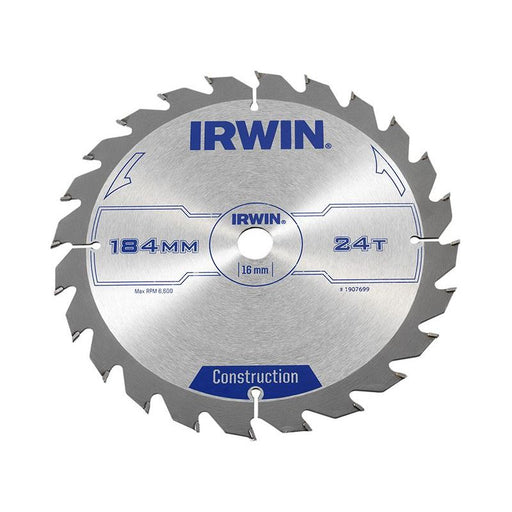 Irwin® Construction Circular Saw Blade 184 x 16mm x 24T ATB IRWIN® - RockBottom Northampton